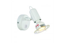 EUROLUX WHITE 1LIGHT MINI DISC SPOT LIGHT AND SWITCH