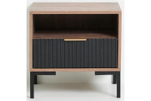 CARRIE BLACK AND BIRCH FOIL PVC BEDSIDE TABLE