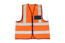 DROMEX ORANGE ID POCKET AND ZIP REFLECTIVE VEST 3XLARGE