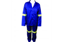 MAT-SAFE OVERALL CONTI SUIT WITH REFLECTIVE TAPE ROYAL BLUE 2PIECE SIZE 38