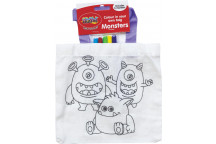 MONSTERS CRAFT COLOUR YOUR OWN BAG INCLUDING 5XMARKERS 30X20CM