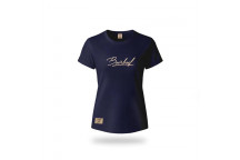 NAVY METALLIC PUFF LADIES T-SHIRT LARGE