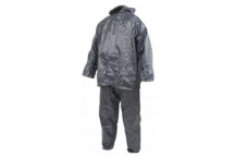 NAVY RUBBERISED 2PIECE RAIN SUIT AND HOOD XX-LARGE