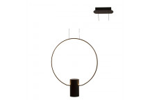 EUROLUX BLACK ROUND AURORA PENDANT LIGHT 500MM