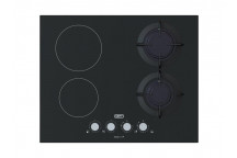DEFY 2 GAS AND 2 CERAMIC HYBRID HOB 65CM