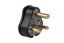 ELECTRICMATE BLACK HOLLOW RUBBER PIN TOP PLUG 16AMP