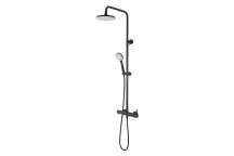 BIJIOU DURANCE BLACK WALL MOUNT SHOWER COLUMN INCLUDING MIXER 32MM