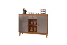 DIAMANTE BUFFET CABINET CEDAR PEARL GREY HIGH GLOSS 1XDOOR 1XDRAWER