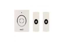 BBL WHITE WIRELESS DOORBELL 2X TRANSMITTER 1X RECEIVER 38 CHIMES