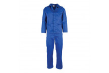 OVERALL CONTI SUIT  POLY COTTON  ROYAL BLUE 2PIECE SIZE 38