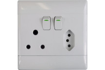 CBI WHITE SA AND EU COMBI OUTLET SOCKET SWITCH 100X100