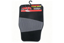 CAR MAT POLYESTER SQUARE BLACK 4PC