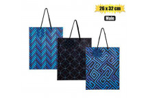 LARGE MALE PAPER GIFT BAG 26X32CM