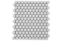 GLOBAL STONE MOSAIC PORCELAIN MINI HEXAGON WHITE 300X273MM