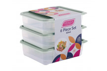 CONTOUR SAGE PLASTIC CONTAINER SET 3X600ML