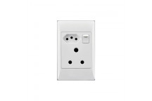 ELECTRICMATE WHITE SINGLE AND EURO SOCKET SWITCH 50X100