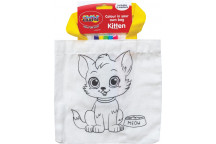 KITTEN CRAFT COLOUR YOUR OWN BAG INCLUDING 5XMARKERS 30X20CM
