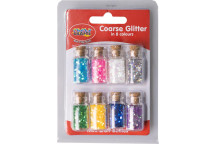 MINI CRAFT COARSE GLITTER INCLUDING 8XDIFFERENT COLOURS
