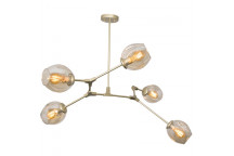 LIGHTSTAR METAL CHANDELIER WITH CHAMPAGNE COLOUR GLASS