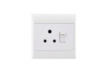 ELECTRICMATE WHITE SINGLE SOCKET SWITCH 100X100