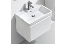CLEAR CUBE MILAN WHITE 600MM CABINET AND SINGLE DRAWER WHITE OAK