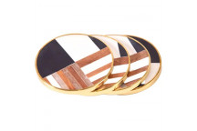 WOOD AND RESIN INLAY COASTER 4PIECE