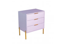 AVA MELAMINE WHITE 3 DRAWER CHEST 700X605X400MM