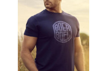 NAVY BEVEL PRINT MENS T-SHIRT MEDIUM