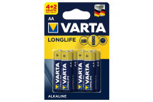 VARTA LONGLIFE BATTERY AA 4PER PACK PROMO PACK