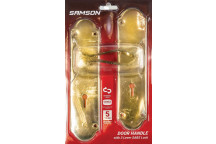 BOLTFIX SABS SCROLL VICTORIAN LOCKSET BRASS PLATED 8INCH SAMSON.