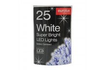 WHITE BATTERY OPERATED CHAIN LED LIGHT 2.9M