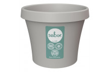 SEBOR LIGHT GREY PLASTIC POT 10CM