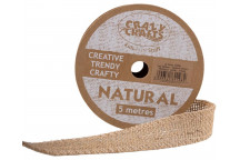 NATURAL CRAFT RIBBON JUTE 25MMX5M