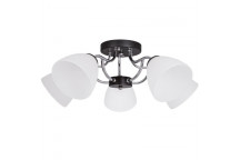 BRIGHTSTAR BLACK METAL POLISHED CHROME CHANDELIER