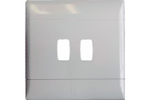 CBI WHITE 2 LEVER GRID PLATE 100X100
