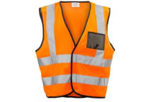 DROMEX ORANGE ID POCKET AND ZIP REFLECTIVE VEST LARGE