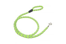 LIME REFLECTIVE DOG LEASH WITH HANDLE AND SAFETY CLASP 1.2M