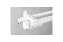 ALUNINIUM DOUBLE RACER CURTAIN TRACK WHITE 2.5M