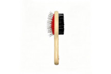 RED ROUND WOOD PET COMB 21X6CM