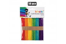 KHOKI CRAFT WOODEN STICKS COLOURED 50 PIECE