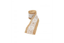 HESSIAN RIBBON WITH LACE 2M