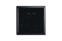 NEU BLACK SINGLE SOCKET SWITCH 100X100MM