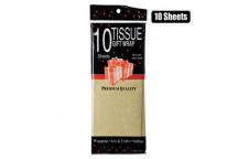 GOLD TISSUE PAPER 10X SHEETS 50X66CM
