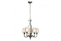 EUROLUX 5XE27 CHARCOAL GLASS SHADE ARUM CHANDELIER