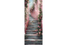 DECOUPAGE DOOR ROSE GARDEN STAIRWAY
