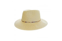 FEDORA SHANGA BEAD NATURAL HAT 58CM