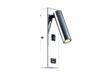 EUROLUX CHROME METAL WALL LIGHT WITH USB