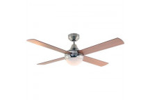 EUROLUX SATIN CHROME AND NATURAL WOOD TWISTER FAN 2XE14 40W