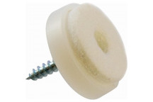 GLIDE PLASTIC & FELT SCREW WHITE 8PP 24MM