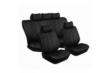 GALAXY SEAT COVERS BLACK/SILVER 11PCE